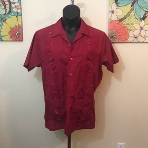 Romani Collection Vacation Embroidered Shirt L